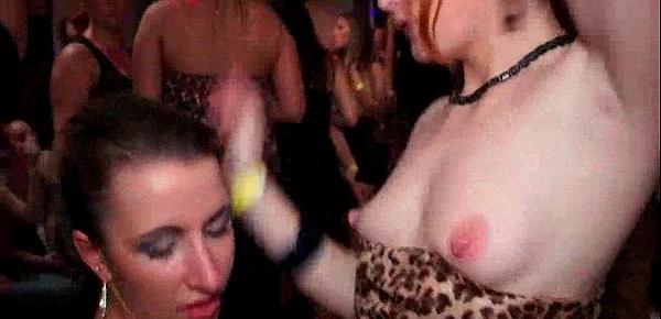  Lesbian hotties fondling each other at a party